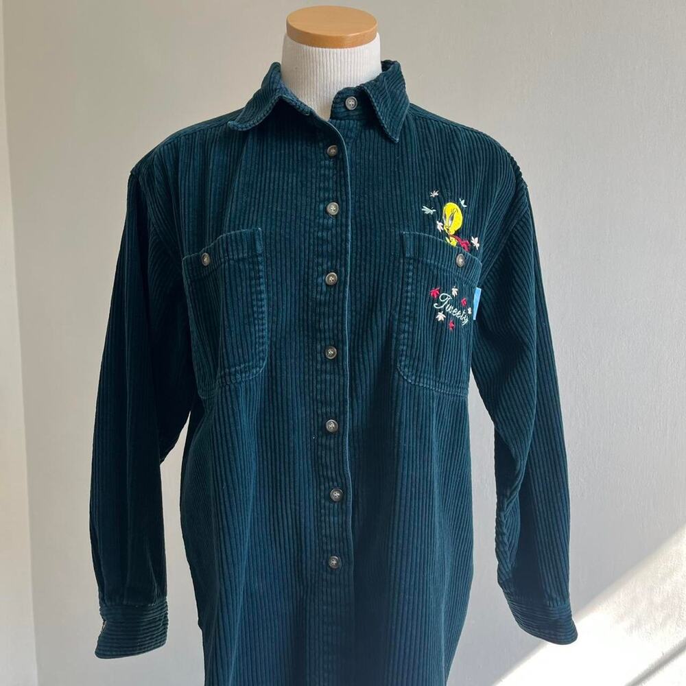 Vintage corduroy tweety button up top